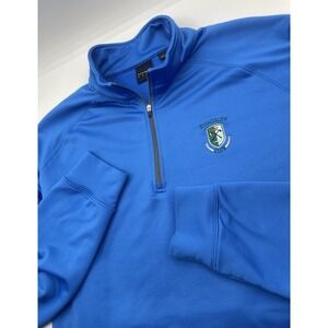 Dunning Golf Sweatshirt Men's Large Navy 1/4 Zip Performance Embroidered